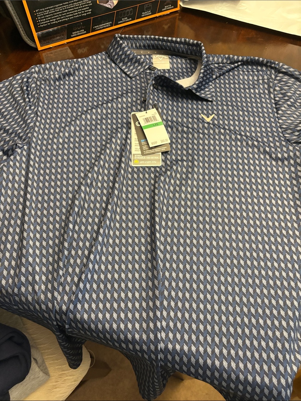 Callaway Men's Blue Geometric Performance Polo Shirt